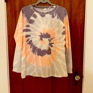 Size Medium Pink and Grey Tie Dye Top